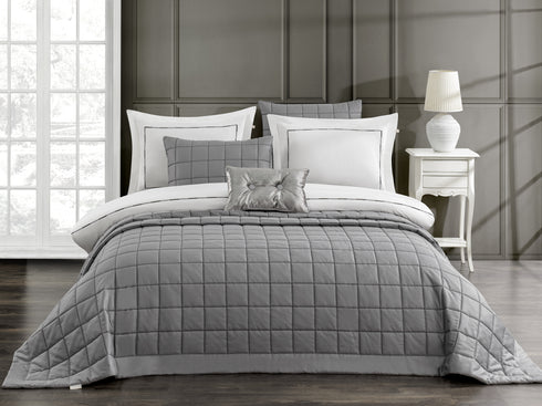 Patrice Grey Bedspread 3 Piece Set