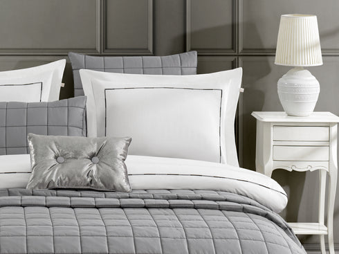Patrice Grey Bedspread 3 Piece Set