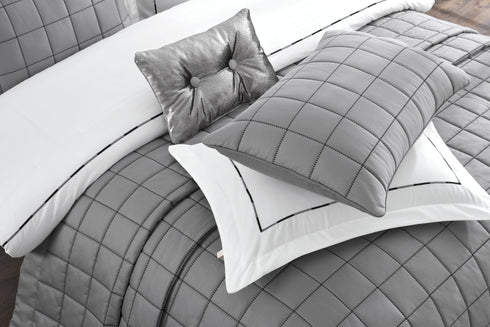 Patrice Grey Bedspread 3 Piece Set