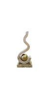 Travertine & Brass Swirl Sculpture