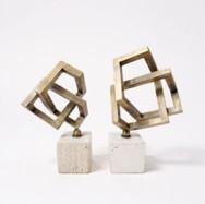 Marble Interlocking Square Set - Travertine