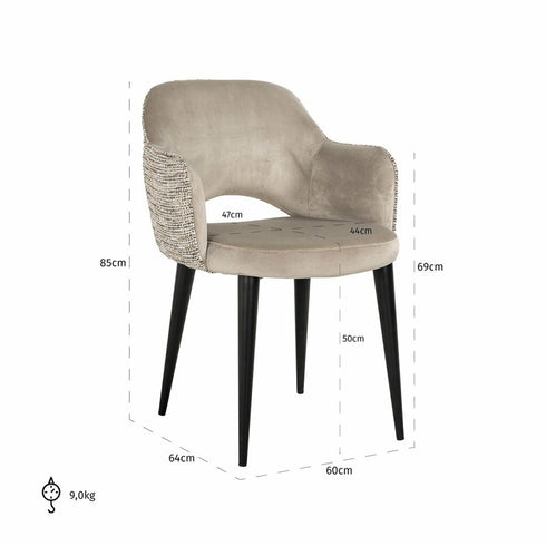 Giovanna Stone Dining Chair with arms