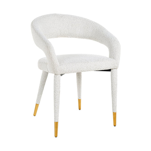 Gina White Bouclé Arm Chair