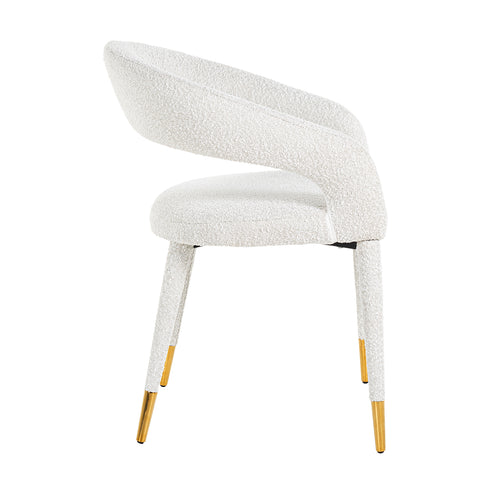 Gina White Bouclé Arm Chair