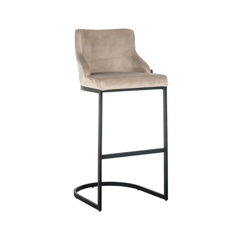 Bolton Quartz & Black Bar Stool