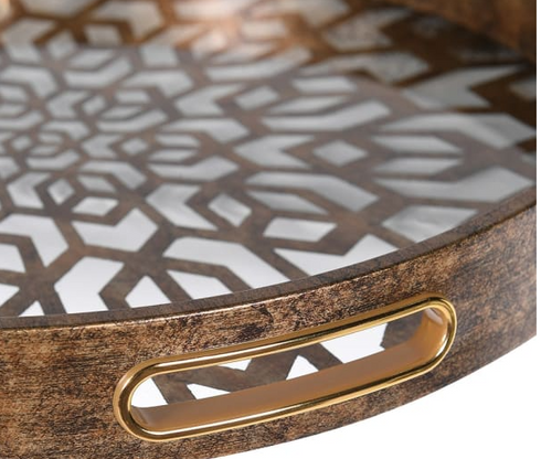 Mosaic Antique Gold Tray