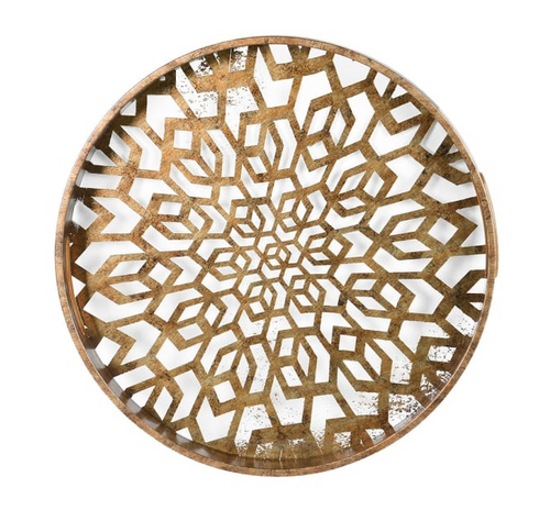 Mosaic Antique Gold Tray