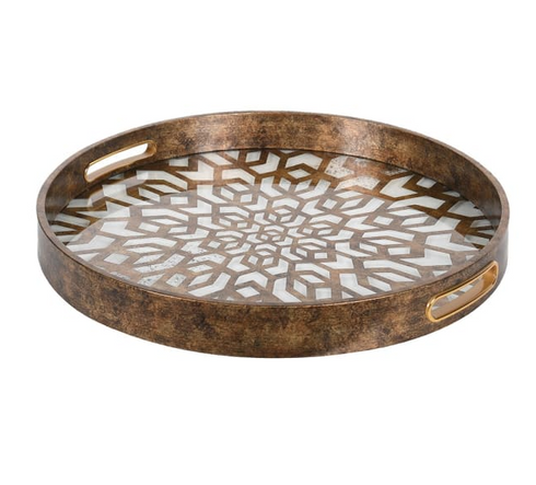 Mosaic Antique Gold Tray