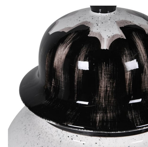 Grey & Black Paint Effect Ginger Jar
