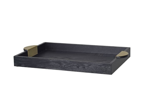 Black & Gold Wooden Tray