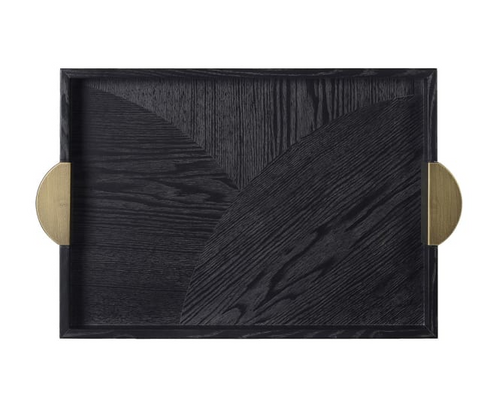 Black & Gold Wooden Tray