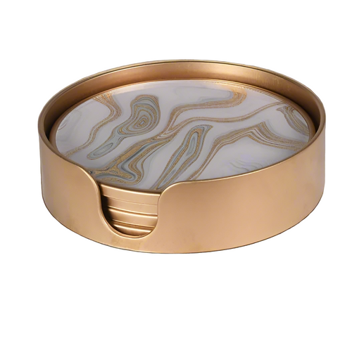 Gold Swirl Coasters - Set of 4