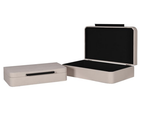 Cream Slimline Trinket Boxes - Set of 2