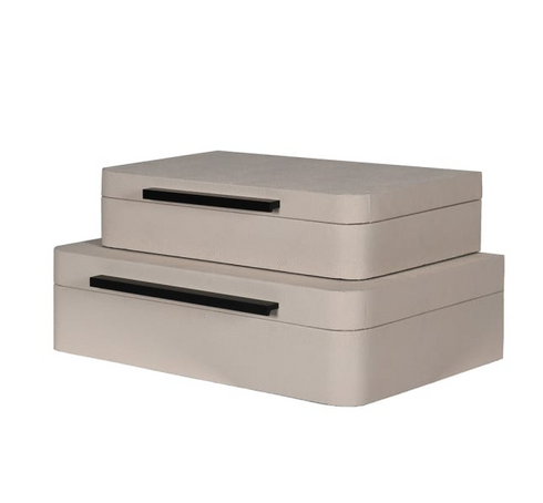 Cream Slimline Trinket Boxes - Set of 2