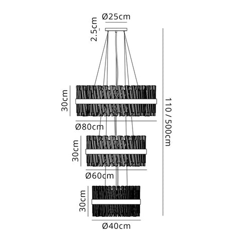 Kade Brass Band 3 Tier Chandelier