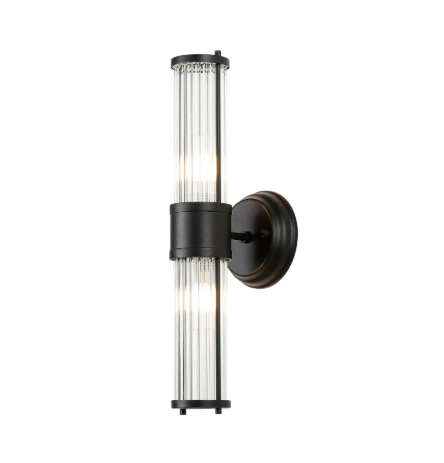 Tulum Black 2 Light Full Length Wall Lamp