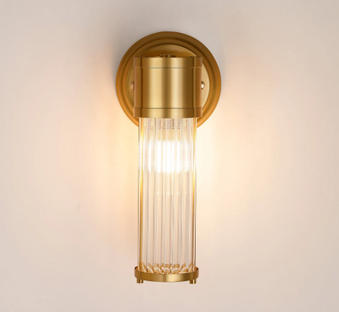 Tulum 1 Light Gold Wall Lamp