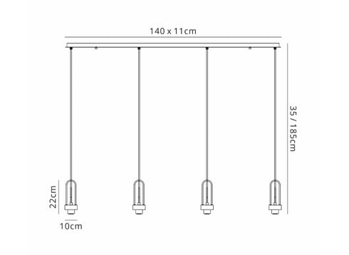 Atmore Brass & Black Plate with 4 Pumpkin Shaped Glass Shades