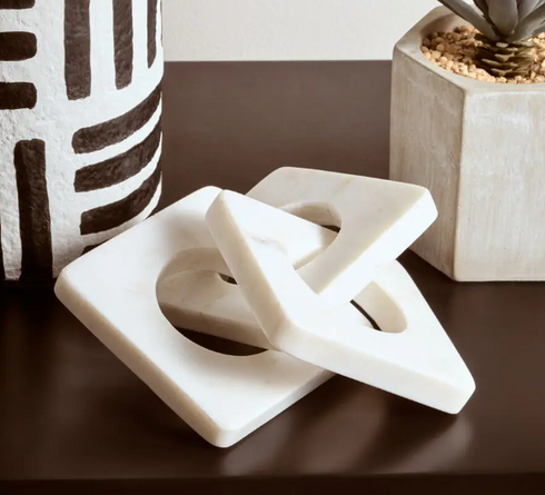 Nason White Marble Three Link Chain