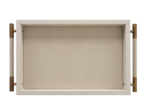 Roma White Shagreen Tray