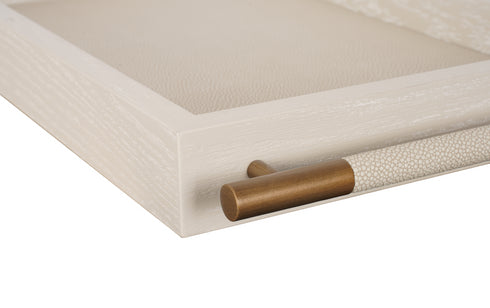 Roma White Shagreen Tray