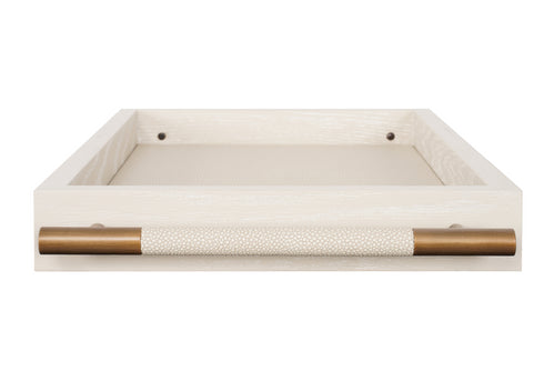 Roma White Shagreen Tray