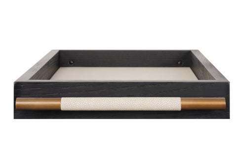 Alexa Black Shagreen Tray