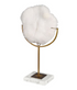 Faux White Coral On Marble & Brass Stand