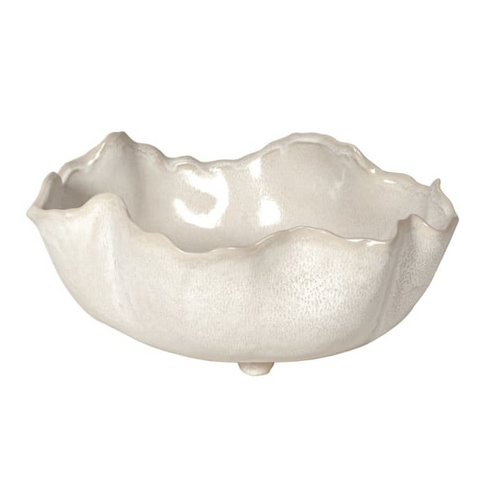 Large White Wavy Bowl