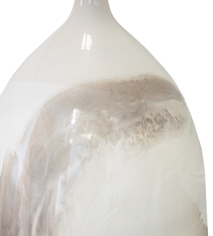 Large White Marble & Taupe Table Lamp