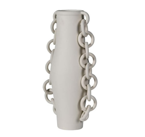 Ivory Slimline Chain Neck Vase