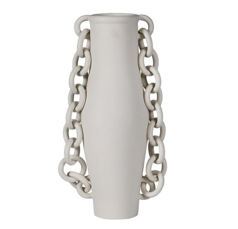 Ivory Slimline Chain Neck Vase