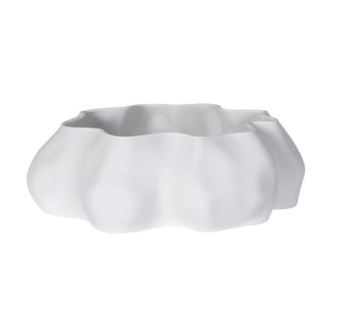 White Wave 3D Printed Bowl