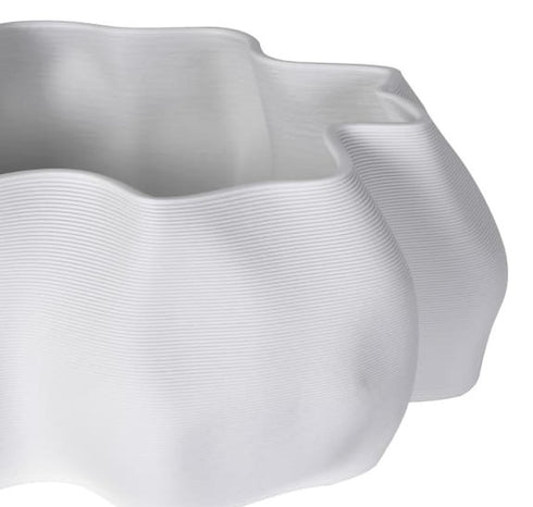 White Wave 3D Printed Bowl