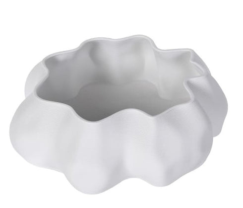 White Wave 3D Printed Bowl