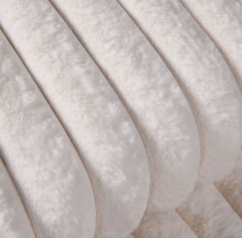 Cream Faux Rabbit Throw