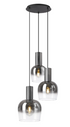 Casper Round Pendant Gunmetal With Satin Black/Smoke Fade Glass Shades