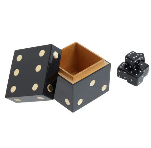 Clarissa Black & White 5 Dice Box