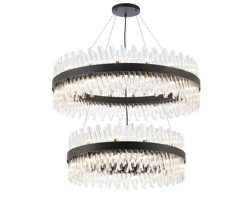 Kade Black Band 2 Tier Chandelier