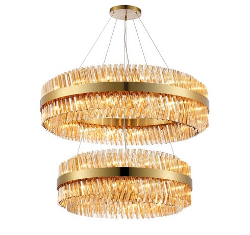 Kade Brass Band 2 Tier Chandelier