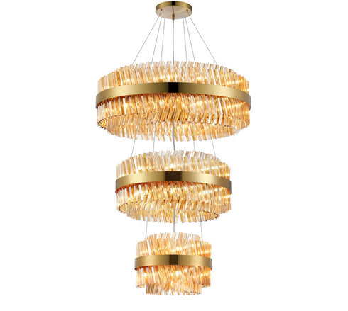 Kade Brass Band 3 Tier Chandelier