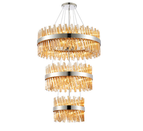 Kade Nickel Band 3 Tier Chandelier