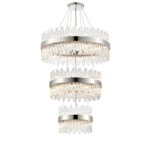 Kade Nickel Band 3 Tier Chandelier