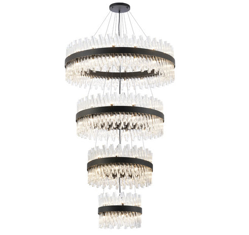 Kade Black Band 4 Tier Chandelier
