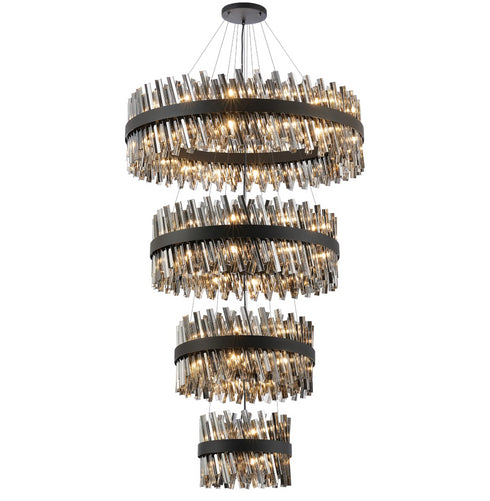 Kade Black Band 4 Tier Chandelier