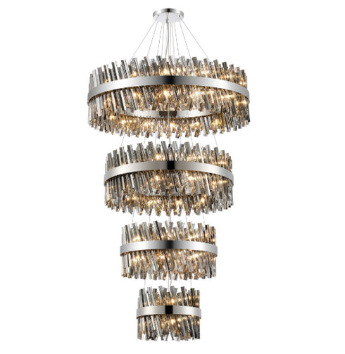 Kade Nickel Band 4 Tier Chandelier