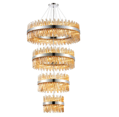 Kade Nickel Band 4 Tier Chandelier