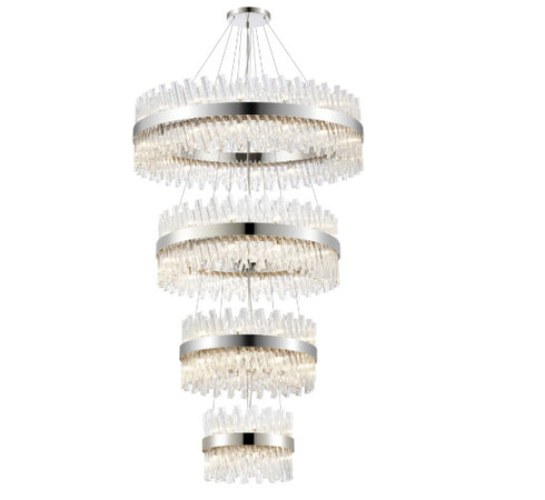 Kade Nickel Band 4 Tier Chandelier