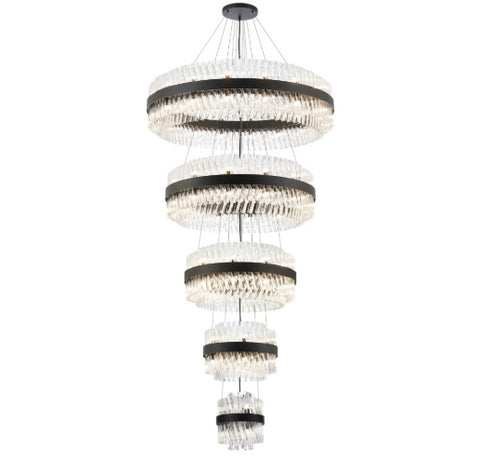 Kade Black Band 5 Tier Chandelier