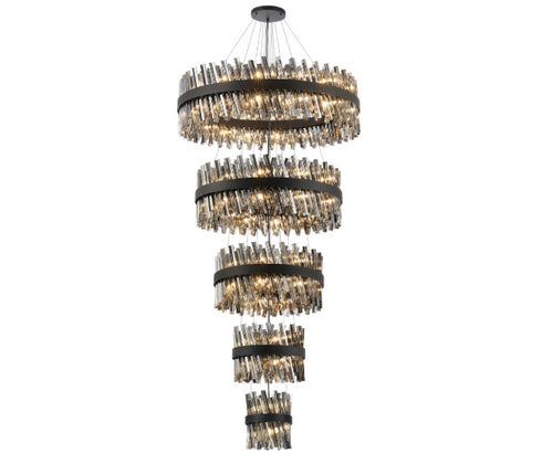 Kade Black Band 5 Tier Chandelier